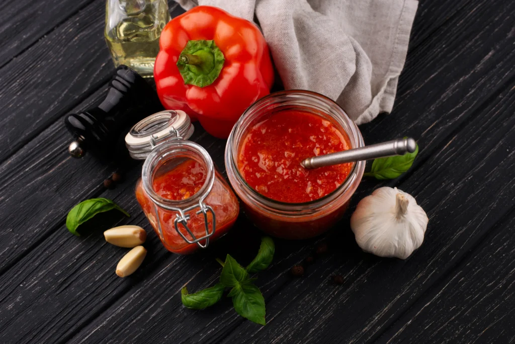 Ajvar roasted red pepper spread from the Balkans